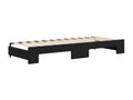 Lit de jour avec lit gigogne et matelas noir 80x200 cm velours HPMN30994