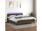 Sommier à Chicyla de lit matelas et LED Marron foncé 160x200 cm HQTQ69351