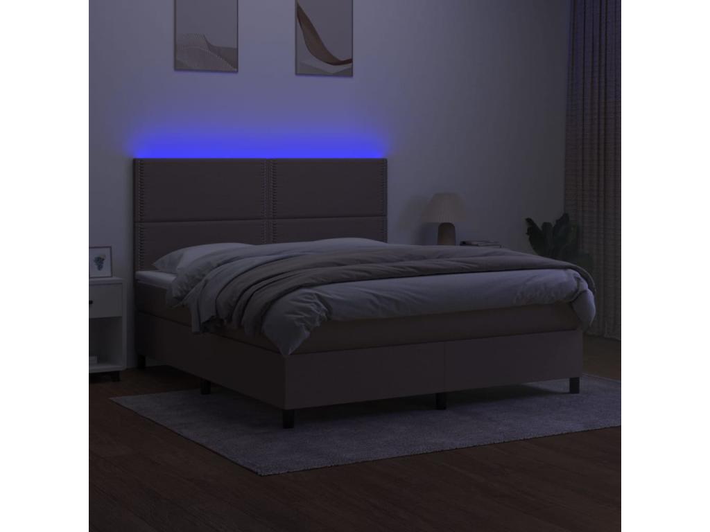 Sommier à Chicyla de lit et matelas et LED Chicyla 180x200 Tissu TENA04868