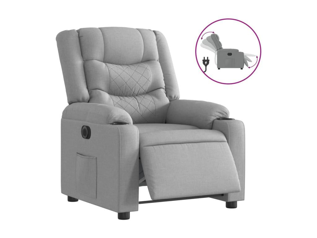Fauteuil inclinable électrique Gris clair Tissu XBWV67924