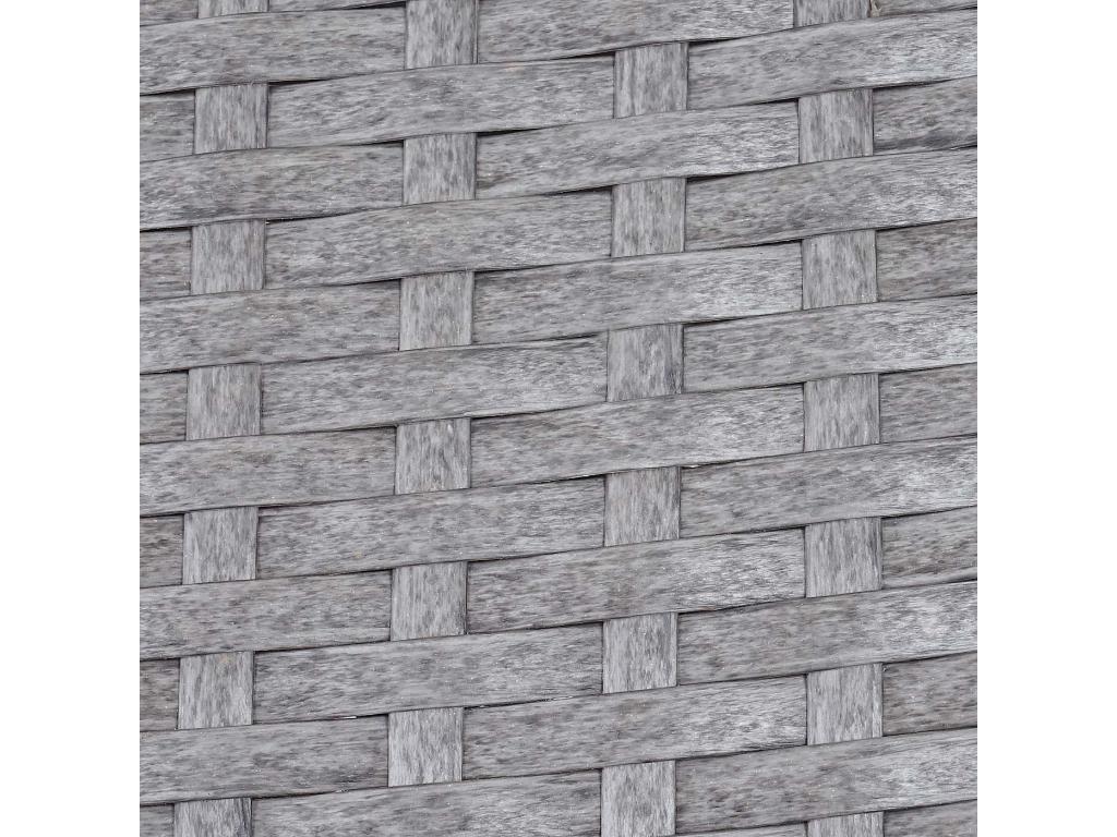 Fauteuil en poly rotin Chicyla lot de 2 gris coussin couleur crème WOCC85256