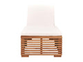 Chaise longue avec coussin crème Bois de teck solide TBLB91234