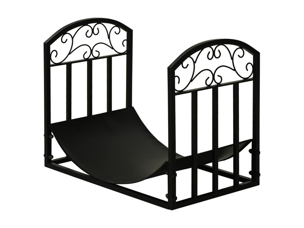 Domopure Range-bûches rack à bûches style fer forgé dim- 60.5L x 36l x 46.5H cm métal noir PDWM23505