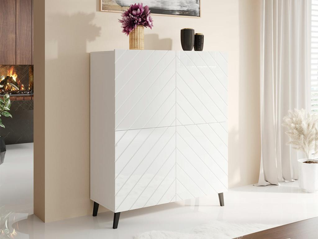 Buffet Domopure 179 Blanc brillant - Blanc 122x101cm Le nombre de portes 440cm ZVRY51159
