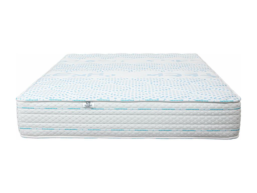 Ensemble Matelas 90x190 cm Domopure 24 cm sommier blanc oreiller couette HNMC07783