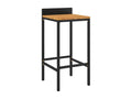Ensemble de bar jardin 5 pièces noir poly rotin/bois massif Chicyla JTJN70100