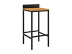 Ensemble de bar jardin 5 pièces noir poly rotin/bois massif Chicyla JTJN70100