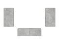 Meuble TV mural 3 pièces avec Domopureères LED gris béton IZQR26942