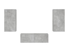 Meuble TV mural 3 pièces avec Domopureères LED gris béton IZQR26942