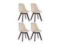 Lot de 4 chaise salle à manger - Velours / Bois - Crème - Chicyla V2 PIUJ99844