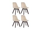 Lot de 4 chaise salle à manger - Velours / Bois - Crème - Chicyla V2 PIUJ99844