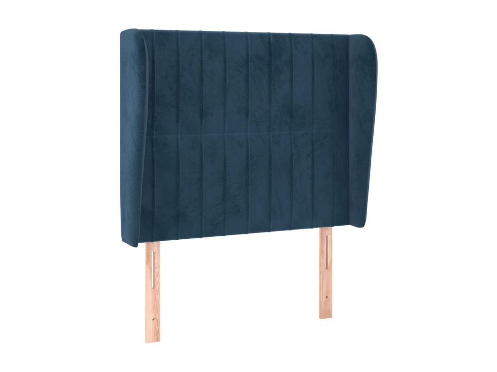 Tête de lit avec oreilles Bleu foncé 103x23x118/128 cm Velours QHAJ75203