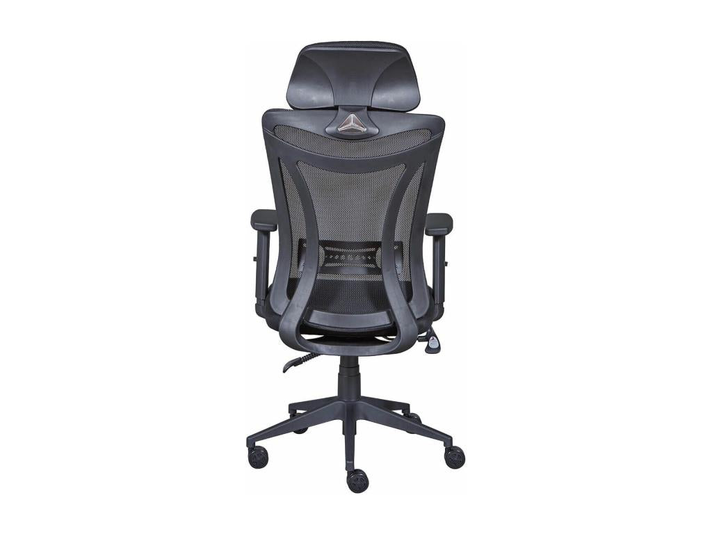 Domopure - Fauteuil de Bureau Tissu Mesh Noir et Appui-Tête MQNN38643