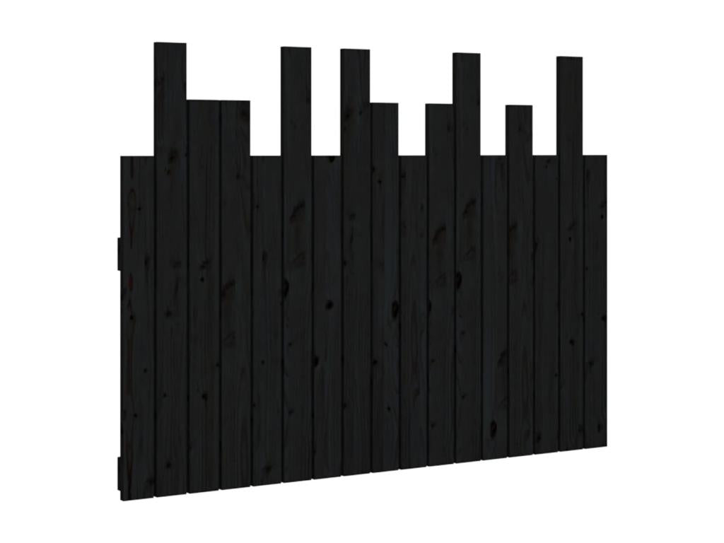 Tête de lit murale Noir 108x3x80 cm Bois massif de pin NARI30741
