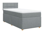 Sommier à Domopure de lit avec matelas Gris clair 100x200cm Tissu KBFY80840
