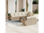 Salon de jardin avec coussins 9 pcs beige résine tressée PJKK99346