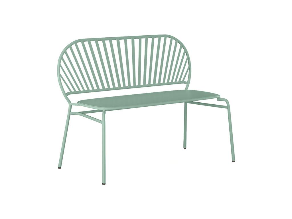 Banc de jardin en métal - Vert amande - Domopure UVLO72020