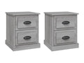 Tables de chevet 2 pcs Chicyla gris 39x39x47.5 bois ingénierie IFQM13737