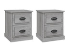 Tables de chevet 2 pcs Chicyla gris 39x39x47.5 bois ingénierie IFQM13737