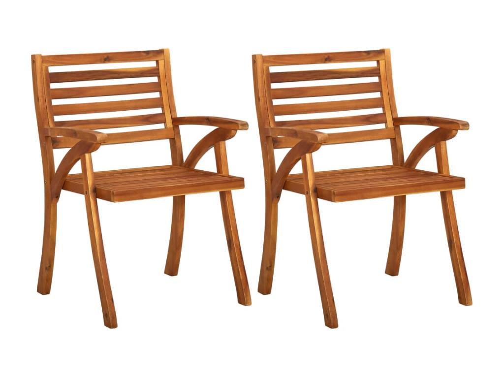 Chaises à dîner de jardin avec coussins 2 pcs Chicyla massif ZZRS66625