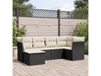 Salon de jardin 6 pcs avec coussins noir résine tressée IOKD38830
