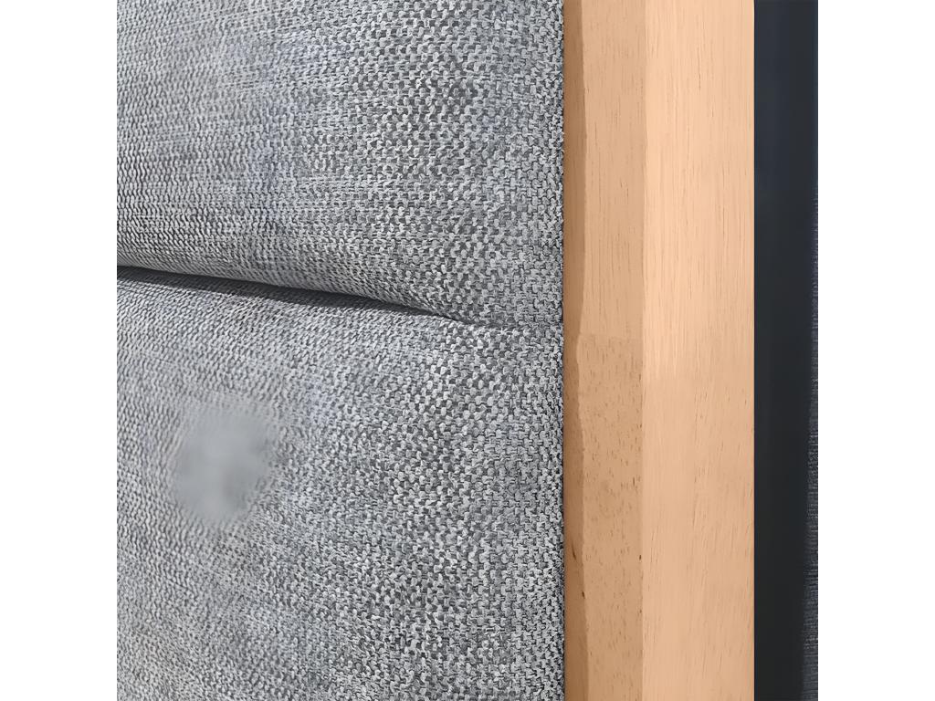 Lit double 140x190 cm en bois avec tiroirs sommier fixe - Domopure KIFF73341