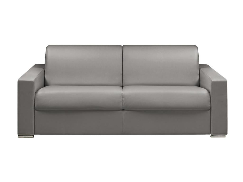 Canapé 4 places convertible express en simili gris - Couchage Domopure larges 160 cm - Matelas 16 cm avec mousse à mémoire de forme Domopure AABA63387