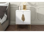 Table de chevet Chicyla blanche avec accessoires or / 54 cm UQVW56057