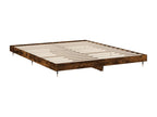 Cadre de lit sans matelas chêne fumé 200x200 cm bois ingénierie GKNO62148