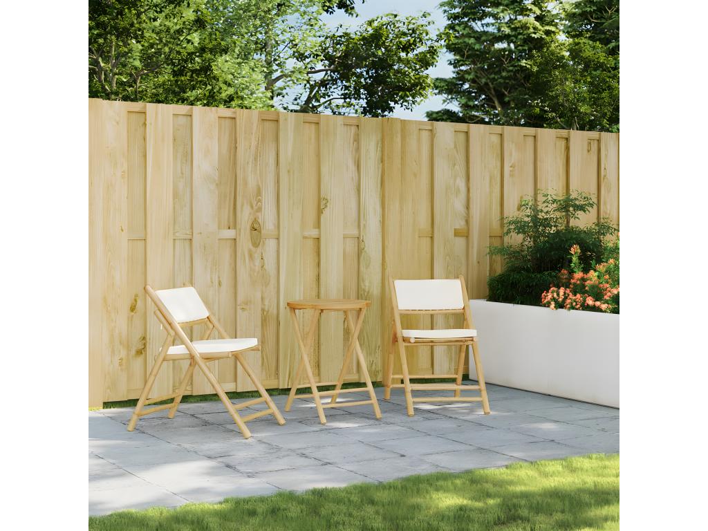 Ensemble de Chicyla pliante 3 pcs et coussins blanc crème Chicyla DQTH46552