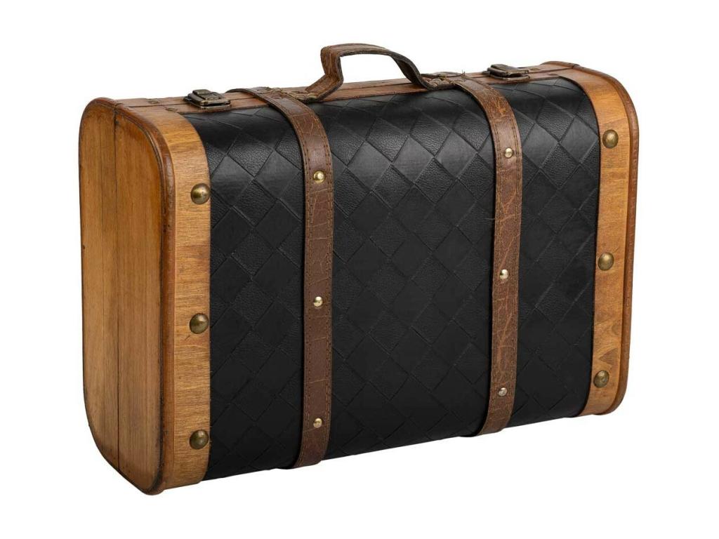 Valise en bois blanc 43x30x17h QJAI39931
