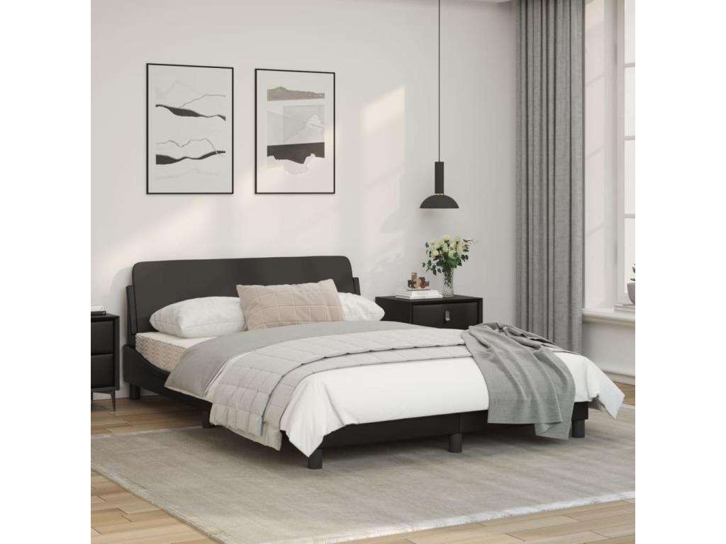 Cadre de lit avec tête de lit Noir 140x200 cm Similicuir CHXH56672
