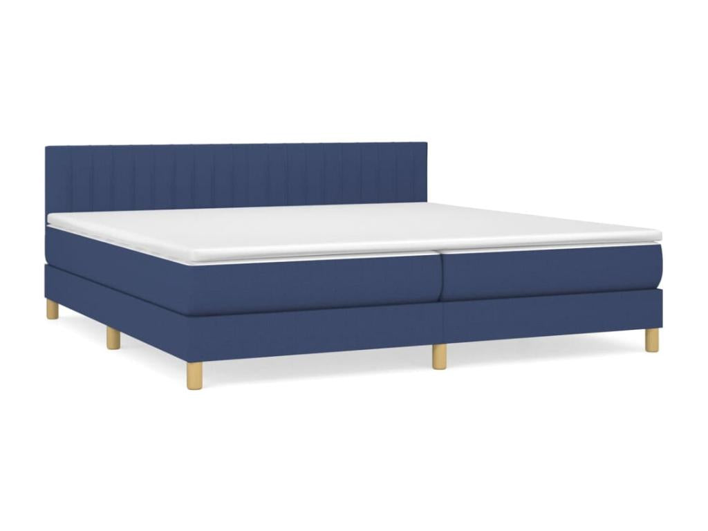 Lit à sommier tapissier avec matelas Bleu 200x200 cm Tissu KIXB74684