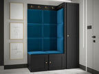 Meuble d'entrée Chicyla 377 186x124x46cm Noir - Bleu Stratifié - Tapisserie - MDF ERCY17001