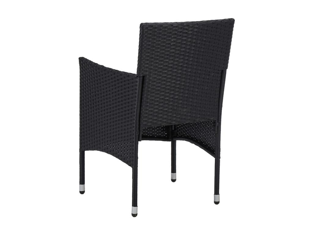 Ensemble à manger de jardin 3 pcs Noir Résine tressée et Domopure CIRT66755
