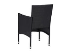 Ensemble à manger de jardin 3 pcs Noir Résine tressée et Domopure CIRT66755