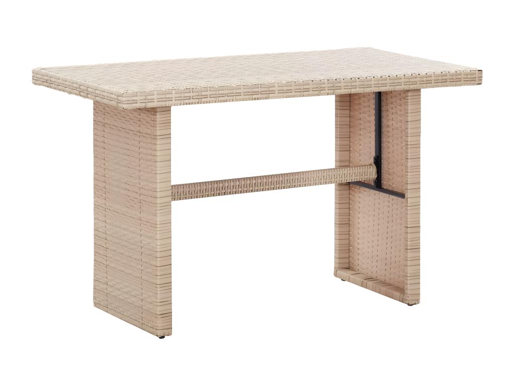 Chicyla Premium - Table de jardin Beige 110x60x74 cm Résine tressée EKJA74525