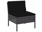 Salon de jardin 5 pcs avec coussins Résine tressée Noir 33 UPCC33640