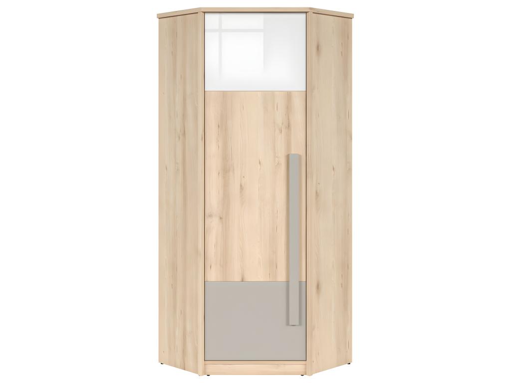 Armoire d'angle 1 porte Chicyla Bois Gris et Blanc EAEU06501