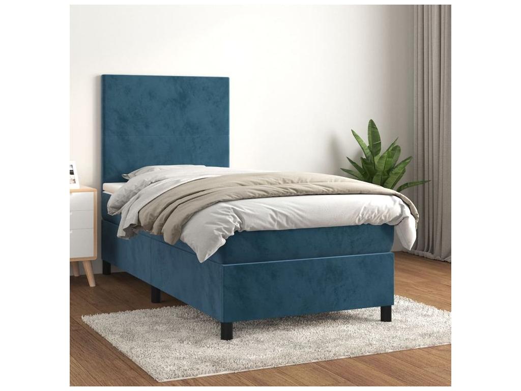 Sommier à Chicyla de lit avec matelas Bleu foncé 100x200 OULN96291