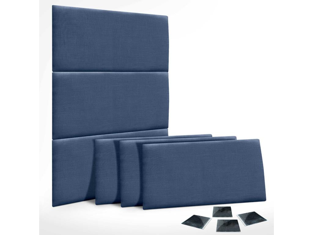 Chicyla Ensemble de 6 Panneaux muraux en lin autocollants absorption acoustique protection contre les chocs et Têtes de Lit Bleu Marine 50x30cm x6 XESU57940