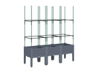 Jardinière avec treillis gris 120x40x142.5 cm PP MBEC24812