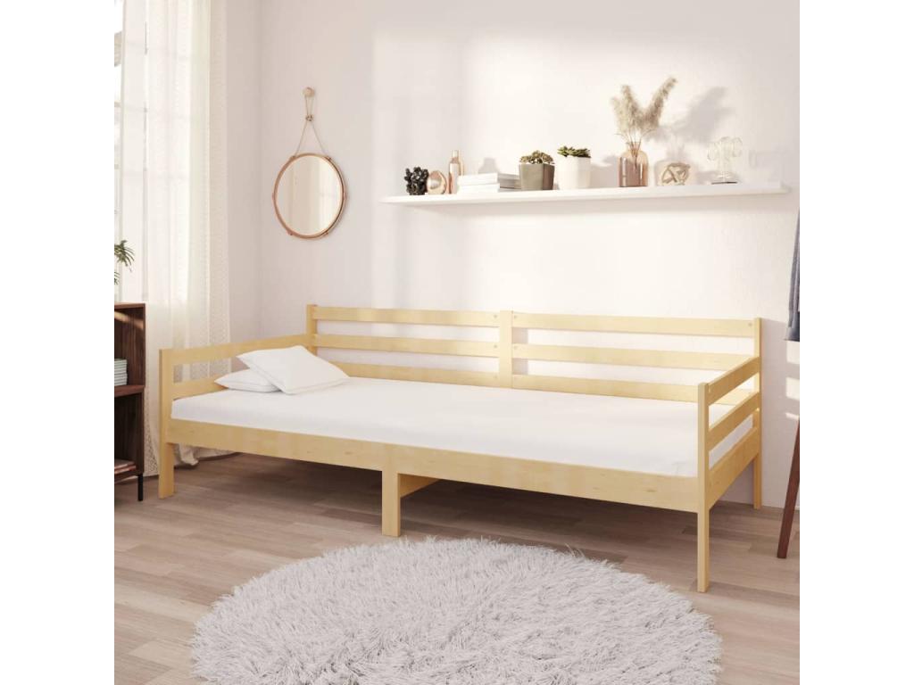 Lit avec matelas 90x200 Bois de pin massif 16 CLKM94056