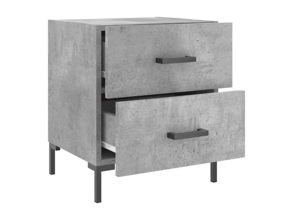 Tables de chevet 2pièces gris béton 40x35x47.5cm bois d'ingénierie BKGZ32154