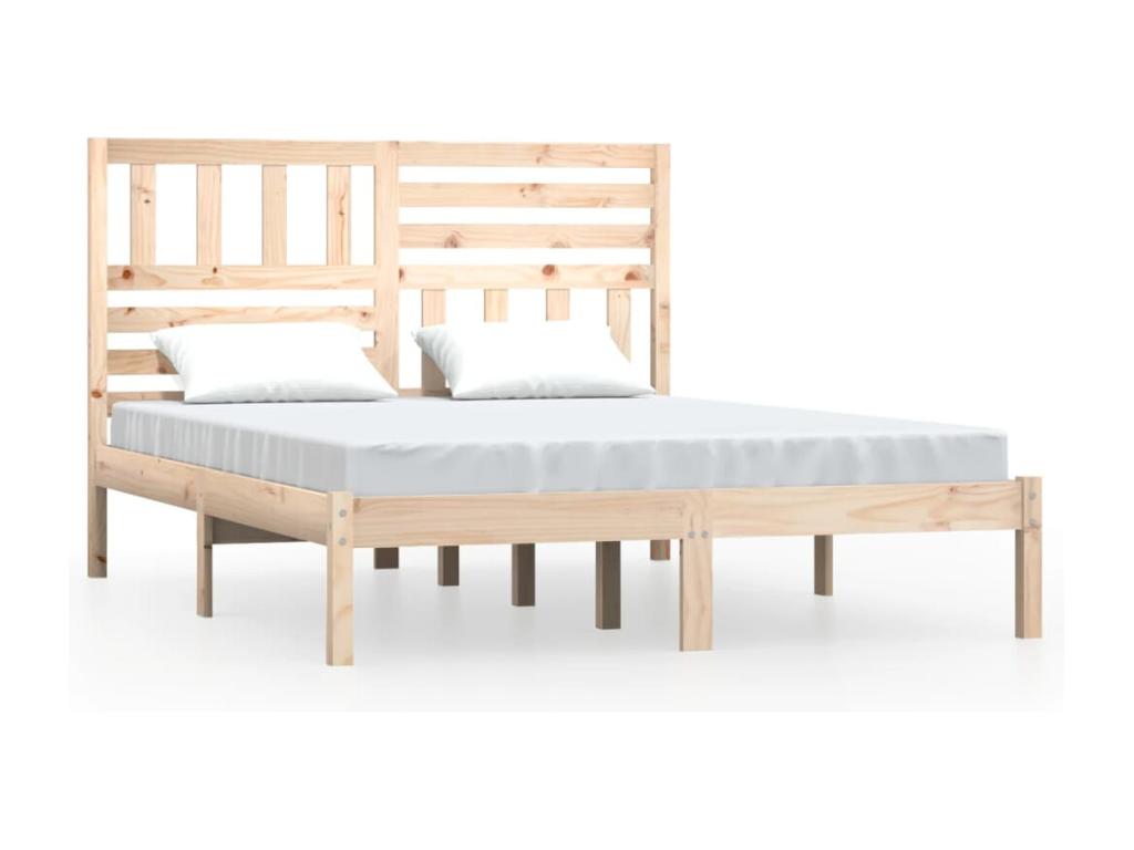 Cadre de lit sans matelas bois massif de pin 140x200 cm NDNL71164