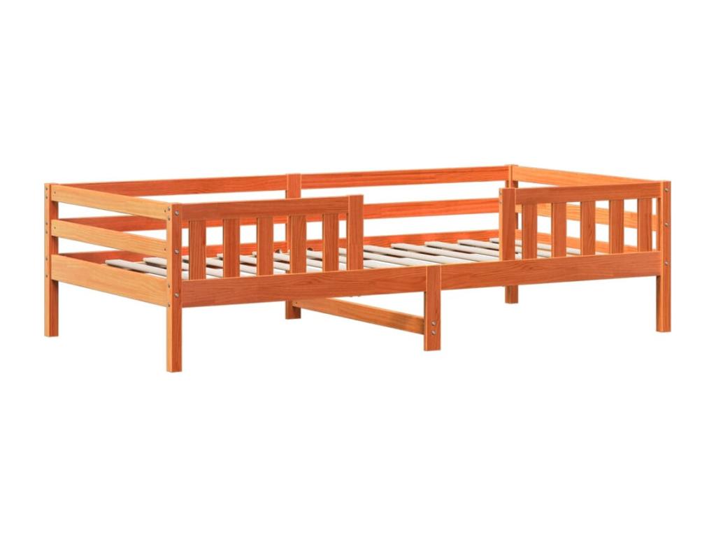 Cadre de lit avec toit sans matelas cire marron 90x200 cm ZGJG39535