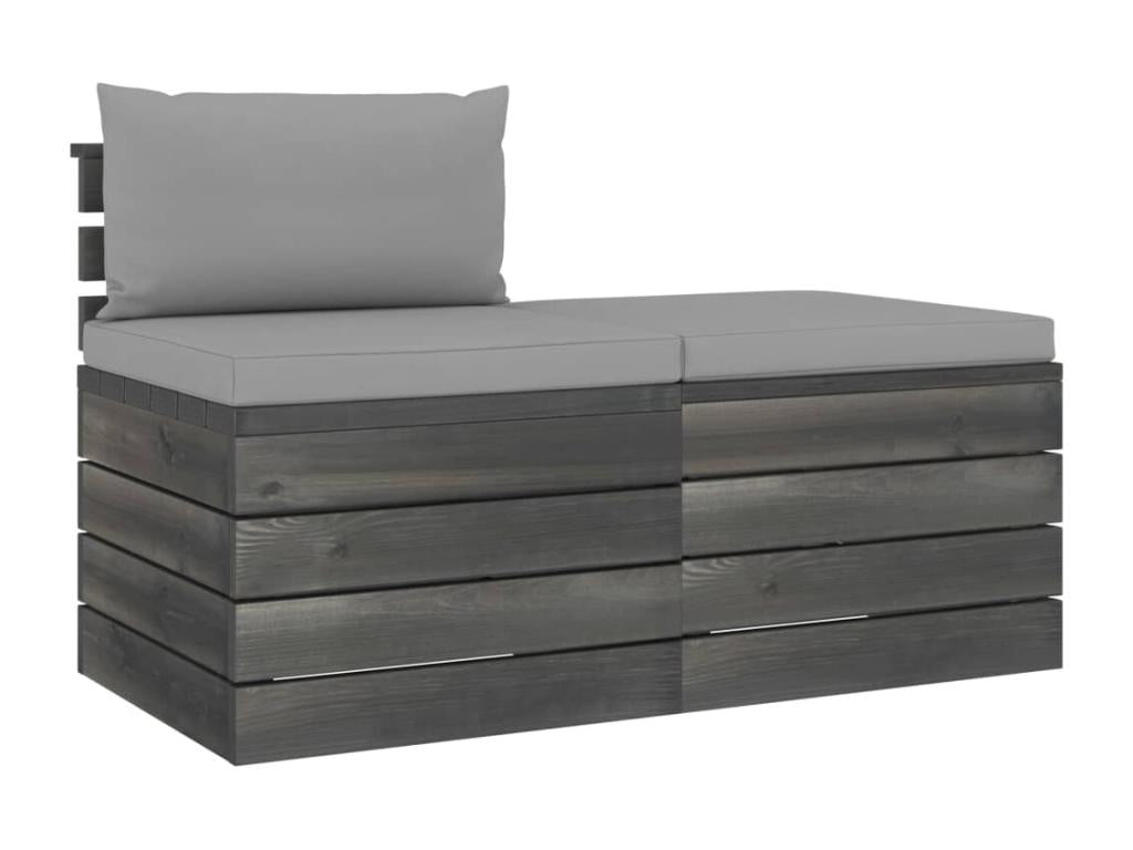 Salon palette de jardin 2 pièces avec coussins Bois de pin massif MDED34757