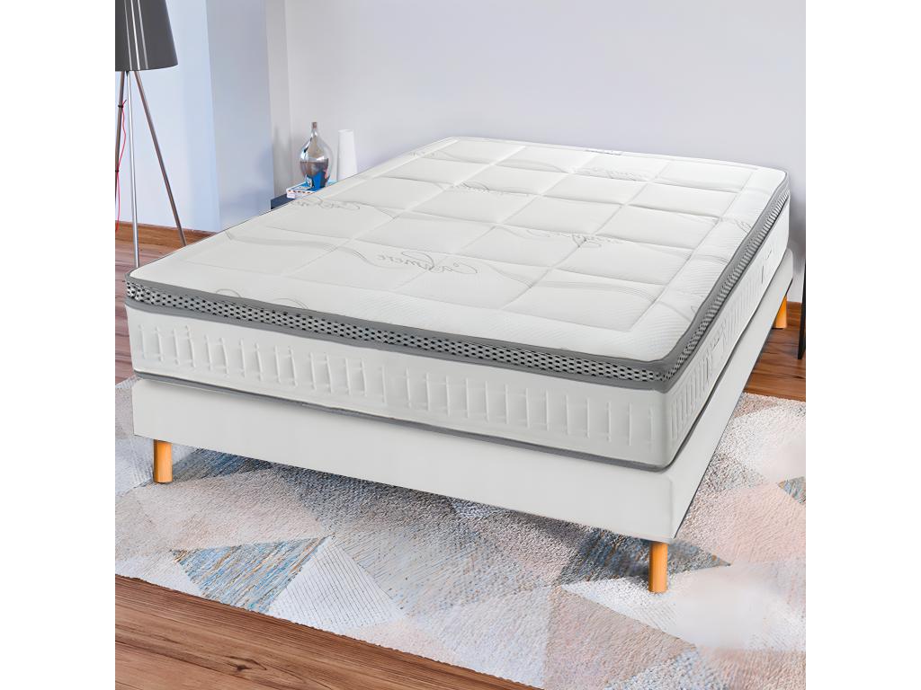 Matelas ressorts ensachés et mousse à mémoire de forme 180x200 ep 28cm le seducteur HYGD28841