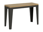 Table extensible portefeuille 120x45/90 cm Flame Double Chêne Nature cadre Anthracite UYFW41049