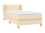 Lit à sommier tapissier avec matelas Crème 100x200 cm Tissu IZZJ19569